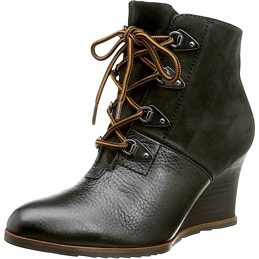 Franco Sarto The Artist’s Collection Derby Lace-Up Leather Wedge Booties